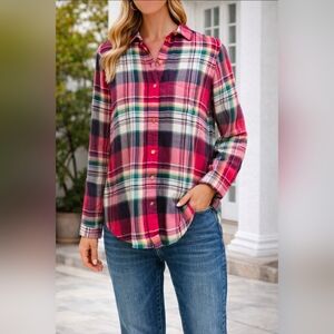 Plaid Button-Up Shirt